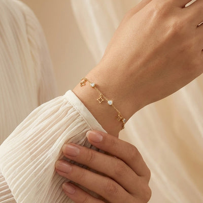 Celestial Charm Bracelet for Women | Gold Crystal Bracelet | Ziyast