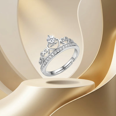 Heart Crown Adjustable Ring