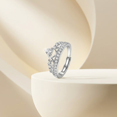 Heart Crown Adjustable Ring | Ziyast