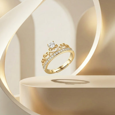Heart Crown Adjustable Ring | Ziyast